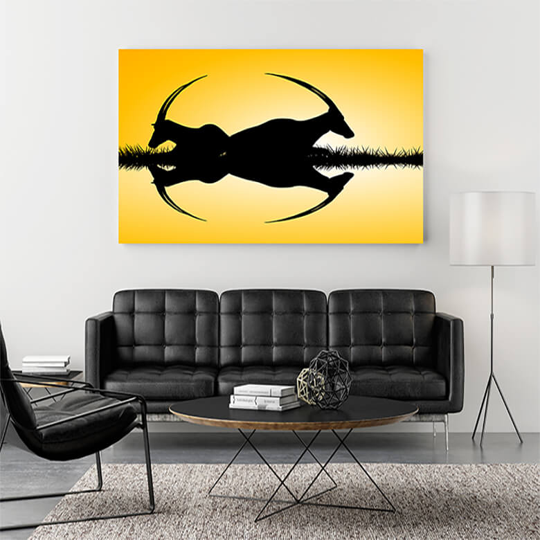 M1 Mockup 0009 Mockup 0000 19815084 landscape with two antelopes silhouettes on sunset AOAY1210