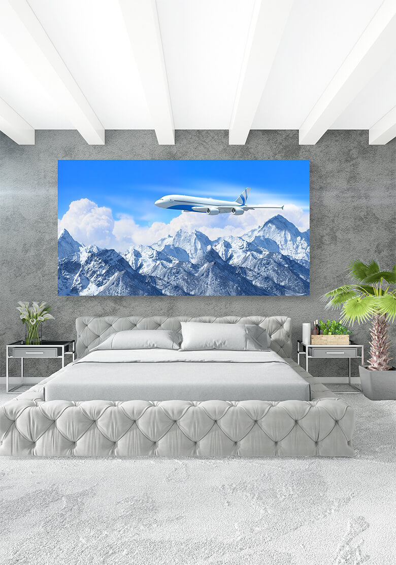 M1 Mockups 0008 Mockups Panoramic 0031 7181096 white passenger plane above the mountains AOAY1294