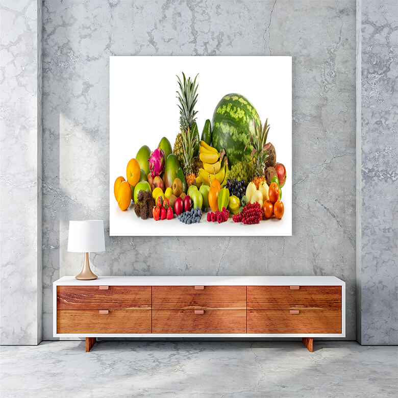 M1 0029 Print Panormic 0014 28181180 tropical fruits on white AOAY1393