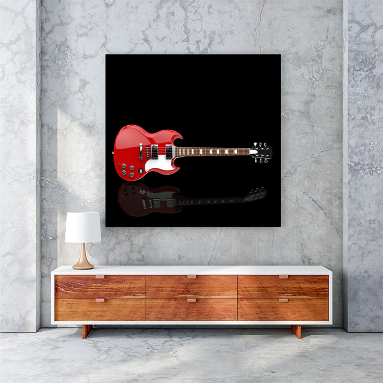 M1 0030 Print Panormic 0015 19987368 solid red metallic guitar AOAY1387
