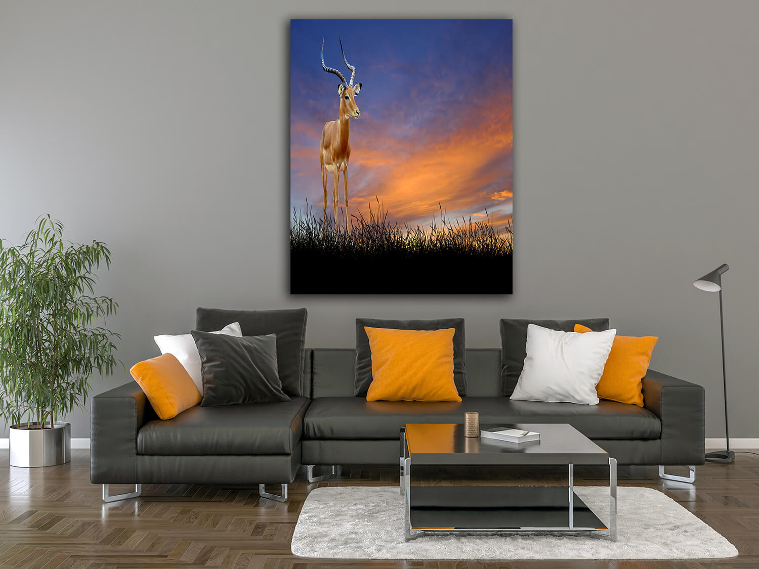 M4 Mockup 0017 Mockup Portriate 0000s 0000 Print Panoramic 0024 22639494 impala on the background of sunset sky AOAY1220