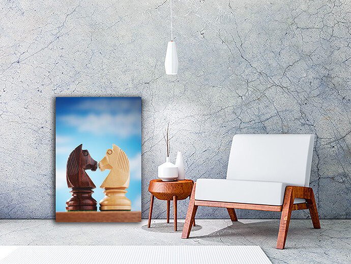 M1 0006 ML 0009 PRINT 0025 9998802 knights on a chessboard over colored background AOAY1444