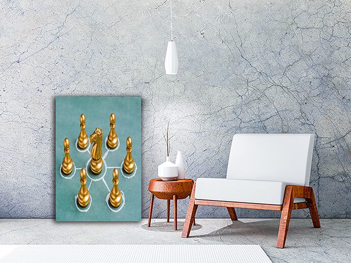 M1 0023 ML 0026 PRINT 0008 32118660 chess pieces in circle chalk with line connection AOAY1476