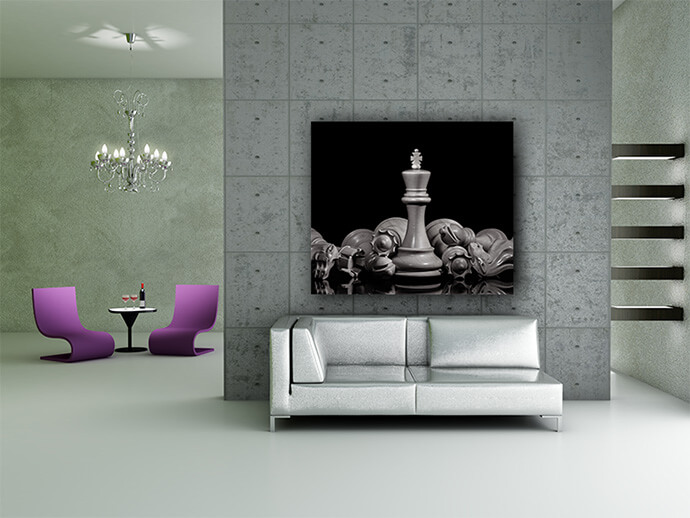 M2 0017 ML 0032 PRINT 0002 32219082 black and white king and knight of chess setup AOAY1482