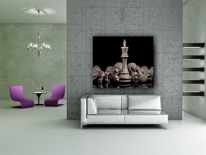 M2 0018 ML 0031 PRINT 0003 32218704 black and white king and knight of chess setup on dark AOAY1481