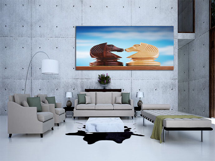 M3 0010 MP 0025 9998802 knights on a chessboard over colored background AOAY1444