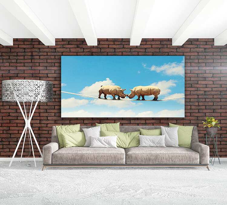 M3 0011 MOCKUP 0025 8788860 two rhino walking on rope AOAY1631