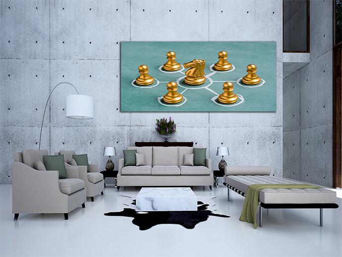 M3 0025 MP 0008 32118660 chess pieces in circle chalk with line connection AOAY1476