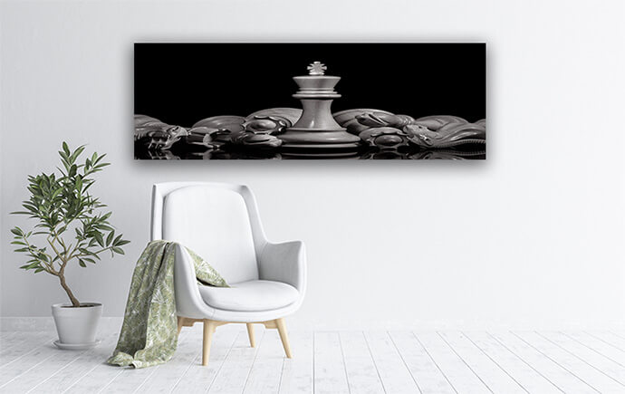 M4 0003 MP 0002 32219082 black and white king and knight of chess setup AOAY1482