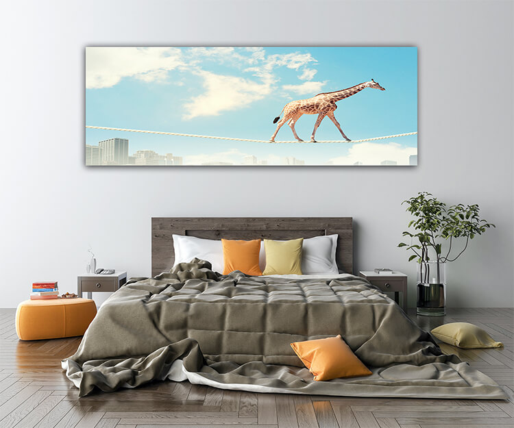 M6 0007 MOCKUPs 0025 PRINT LANDSCAPE 0015 8814212 giraffe walking on rope AOAY1572