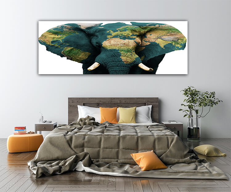 M6 0013 MOCKUPs 0020 PRINT LANDSCAPE 0020 36241962 Elephant with earth painted AOAY1606