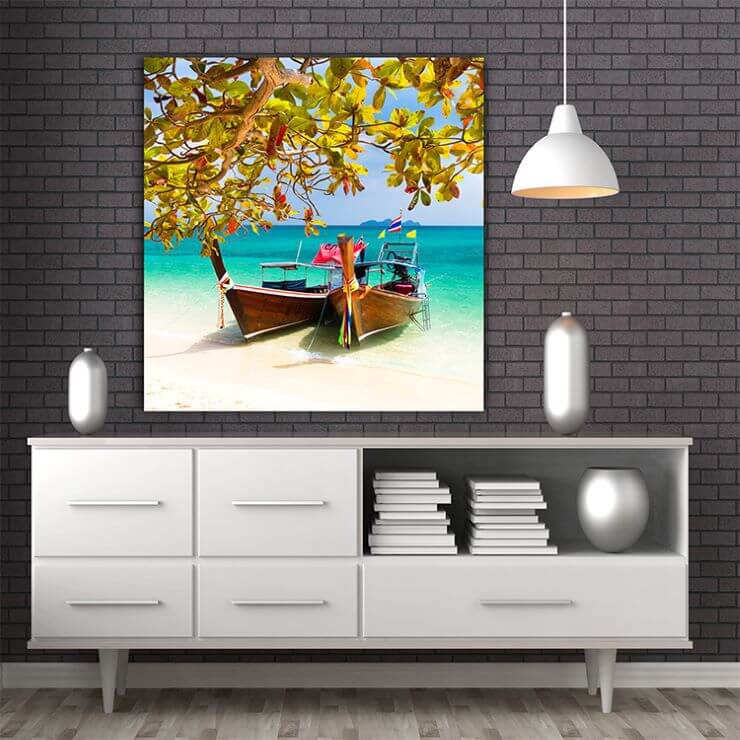 M6 te 0019 Print 0005 13978618 wooden boats on a tropical beach AOAY1370