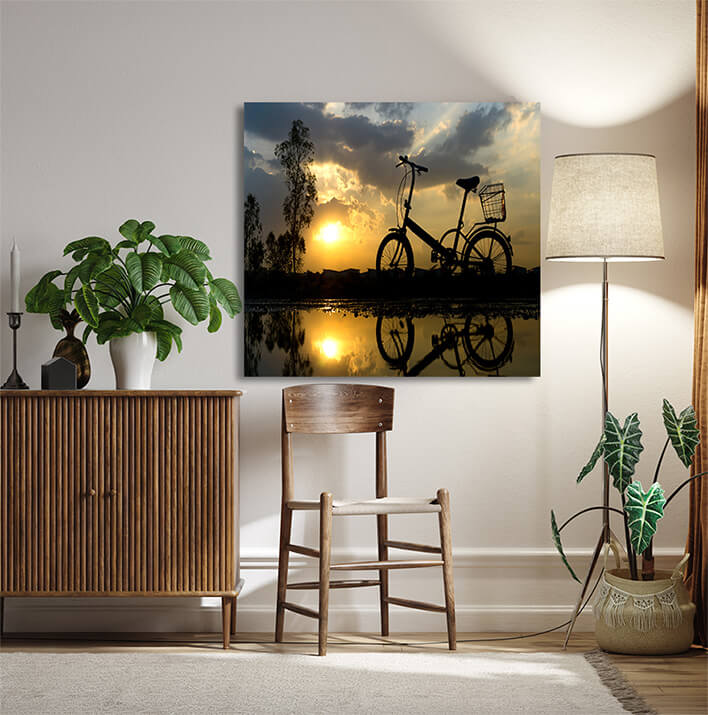 M10 0069 MOCKUPS LAND 0006 28165624 reflection of silhouette bicycle park on the waterfront AOAY2220