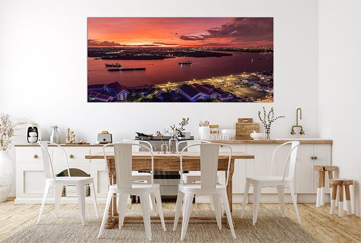 M5 0005 MOCKUPs 0008 38728372 birds eye view of samut prakan thailand sunset over the chao phraya river orange sky AOAY2147