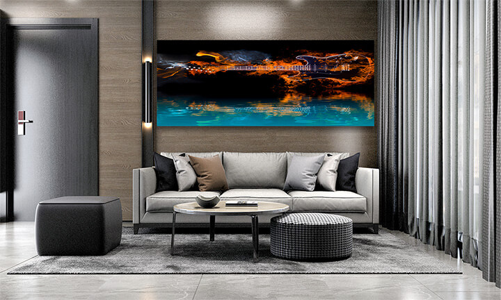 11 0023 ML 0058 5473094 burning electric guitar with reflection in water AOAY2434