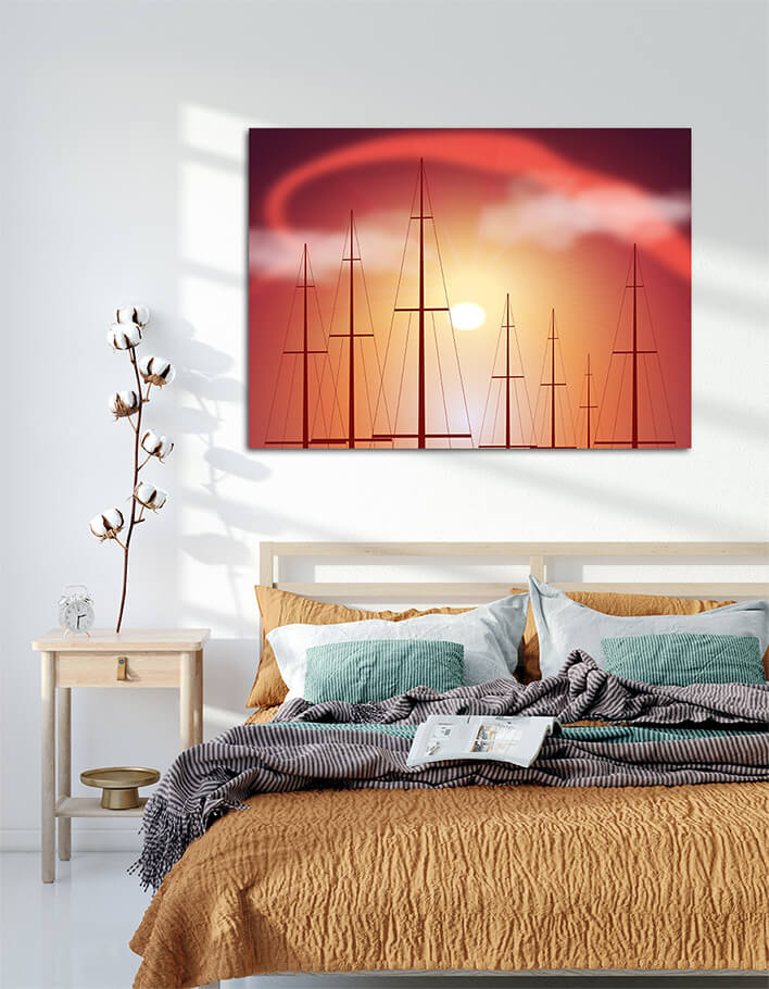 M1 0019 ML 0019 21248684 tops of yacht masts at sunset AOAY2579