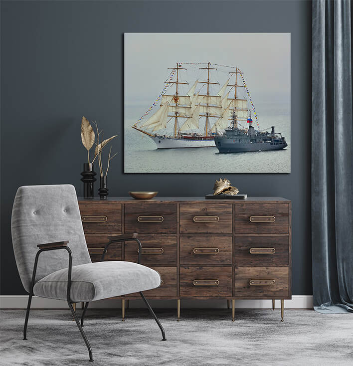 M1 0024 ML 0029 26345606 degaussing ship next to the sailing one AOAY2399