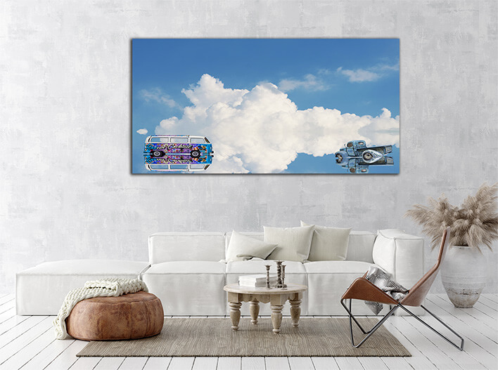 M2 0018 ML 0013 31026958 art of paint on cocktail van parking on lake and reflection AOAY2457