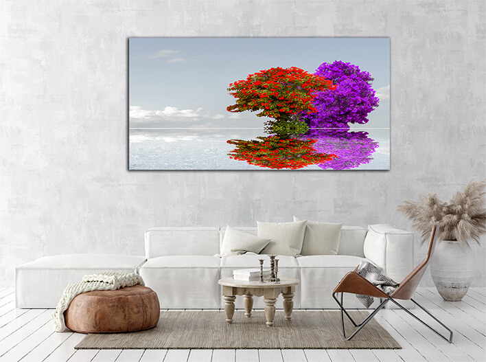 M2 0019 ML 0012 31189704 colorful flower on tree reflection dark sky cloud AOAY2458