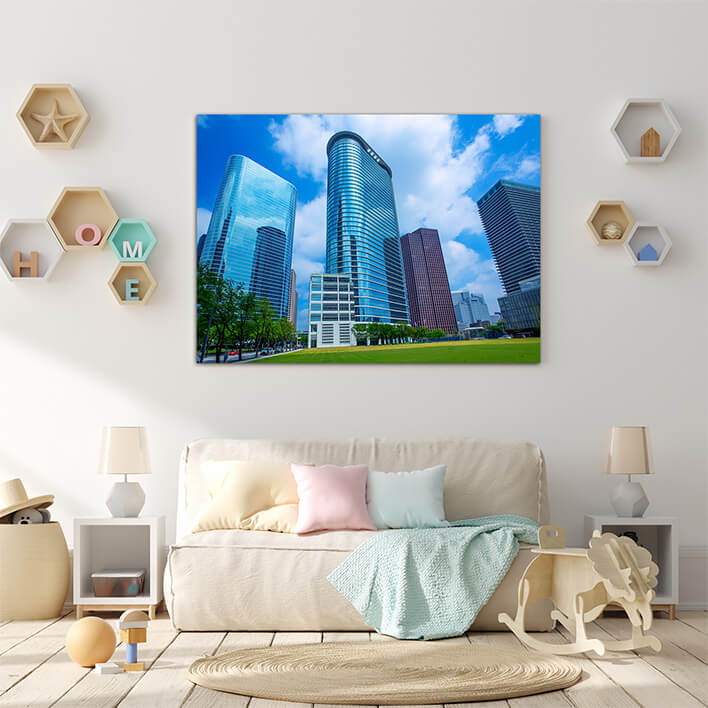 M3 0030 ML 0023 8389080 houston downtown skyscrapers disctict blue sky mirror AOAY2477
