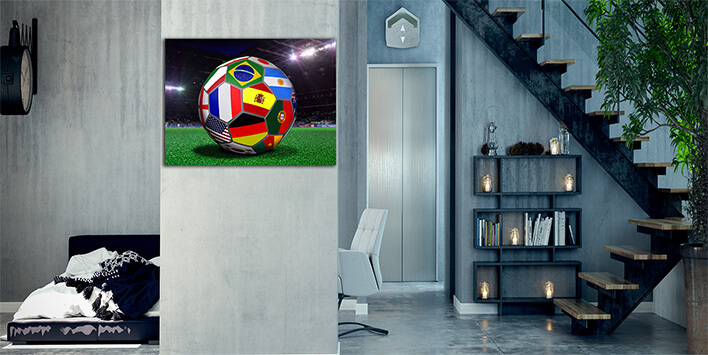 M3 0038 ML 0029 12486242 soccer ball with team flags in a stadium AOAY2612