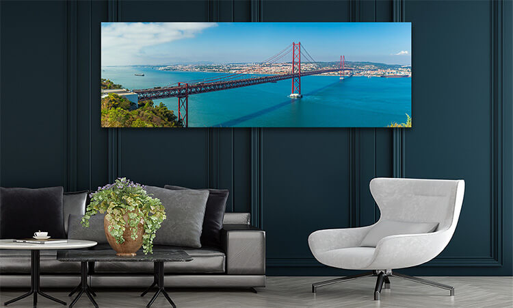 M4 0006 MP 0033 33447664 lisbon skyline panorama with the red iron bridge AOAY1971