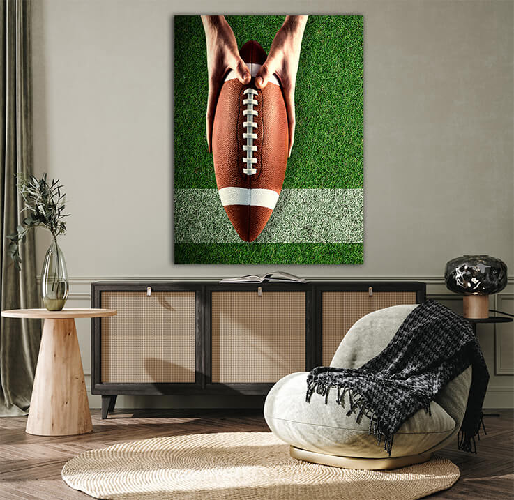M4 0037 MP 0035 PRINT 0007 29149408 composite image of american football player holding up football AOAY2636