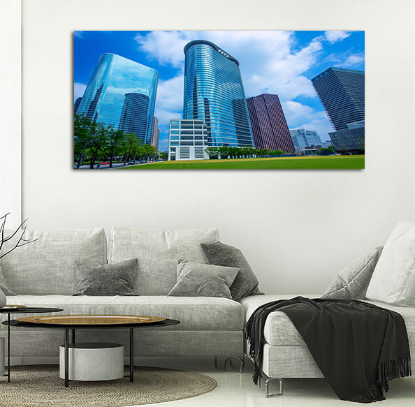 M6 0030 ML 0023 8389080 houston downtown skyscrapers disctict blue sky mirror AOAY2477