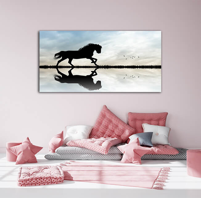M6 0054 MOCKUPS LAND 0022 22870886 horse gallop at sunset AOAY2207