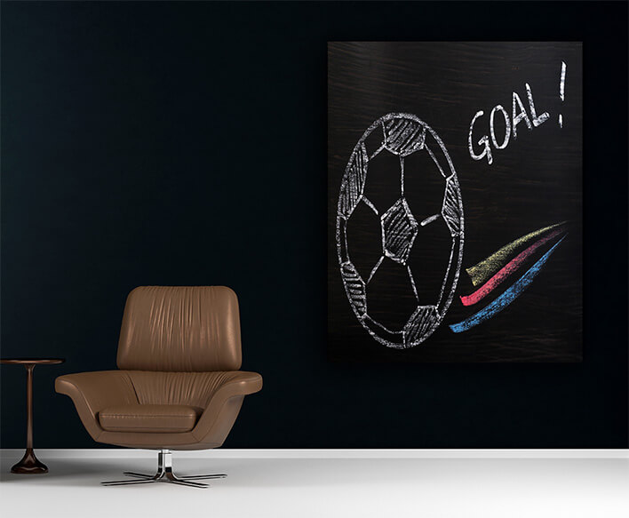 M7 0026 MP 0004 PRINT 0037 5921754 chalk drawing of football and goal AOAY2603