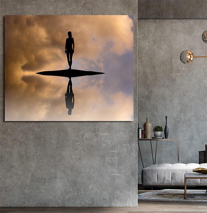 M8 0053 ML 0026 24884086 woman on the island reflection in the water AOAY2450