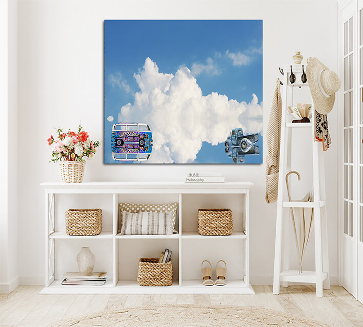 M9 0002 ML 0013 31026958 art of paint on cocktail van parking on lake and reflection AOAY2457