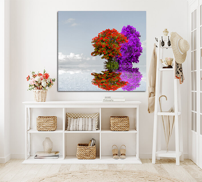 M9 0003 ML 0012 31189704 colorful flower on tree reflection dark sky cloud AOAY2458