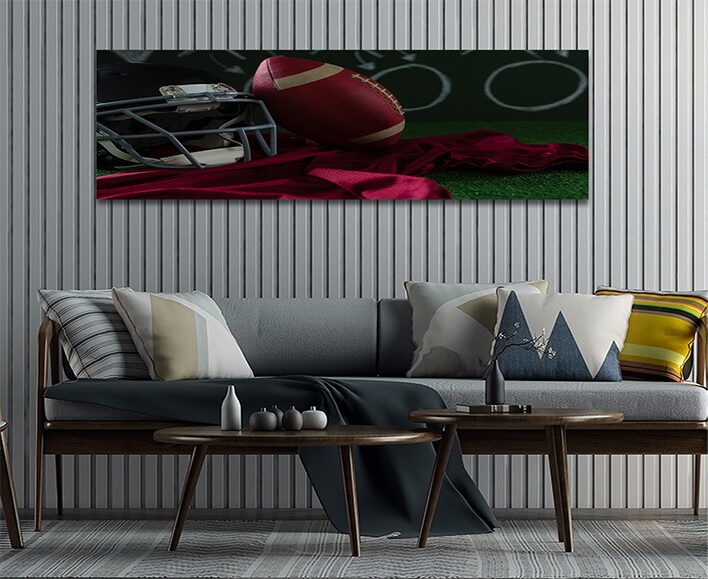 M9 0018 ML 0005 29573090 american football jersey head gear and football lying on artificial turf against strategy board AOAY2639
