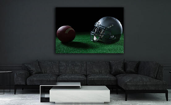 2M 0037 ML 0031 29574844 american football head gear and football on artificial turf AOAY2649