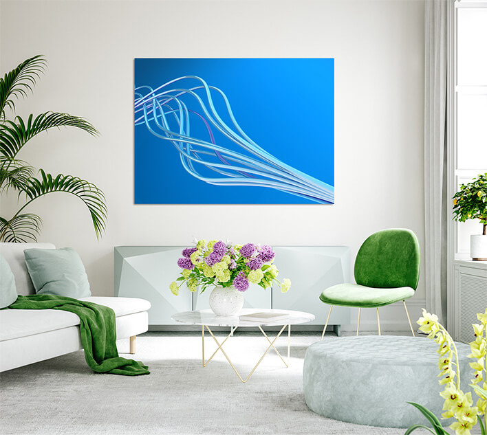 Bound Metallic Wires on a Light Background in Blue Tones AOAY2848