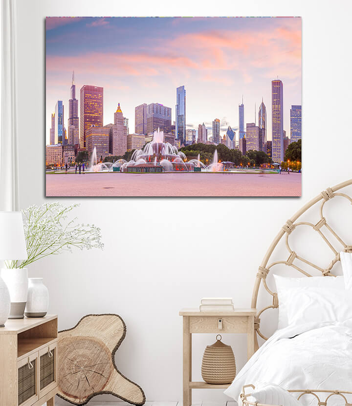 1M 0005 ML 0010 38466150 panorama of chicago skyline with skyscrapers at sunset AOAY3272