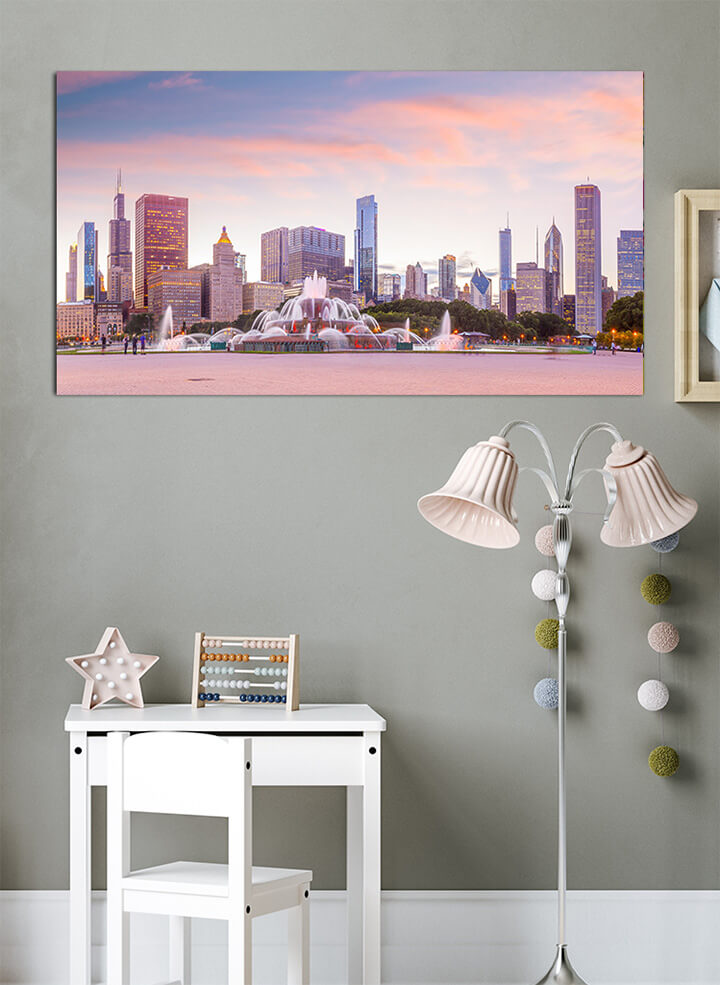 2M 0004 ML 0010 38466150 panorama of chicago skyline with skyscrapers at sunset AOAY3272