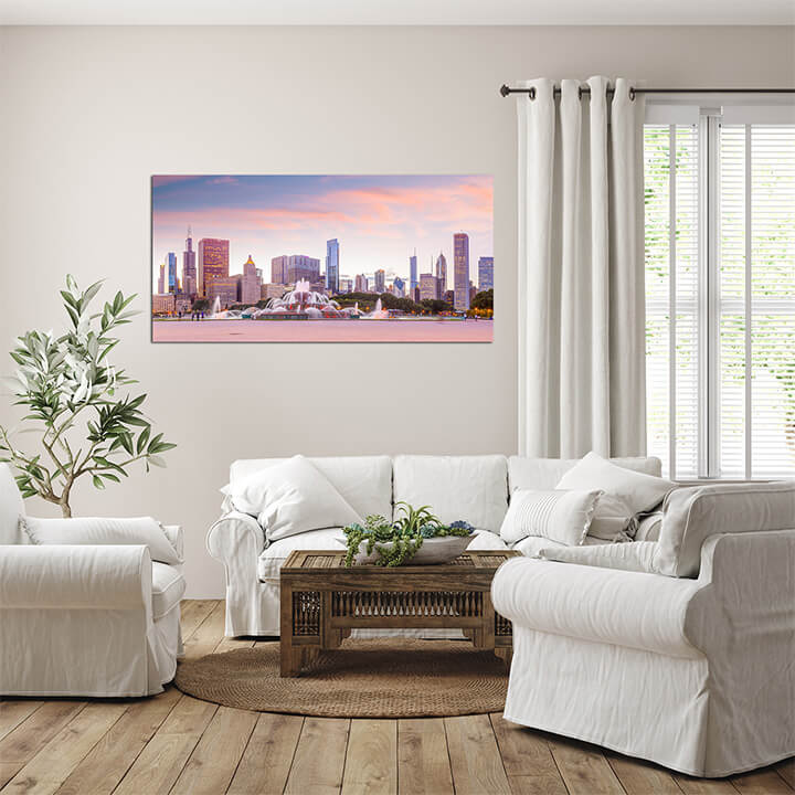 M1 0004 ML 0010 38466150 panorama of chicago skyline with skyscrapers at sunset AOAY3272