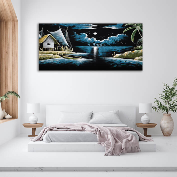 M2 0034 MP 0036 3736813 landscape of fishing village oil painting AOAY3541