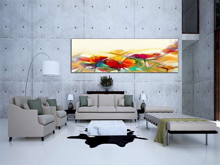 M3 0009 MP 0003 22743892 oil painting still life of yellow pink and red poppy AOAY3571