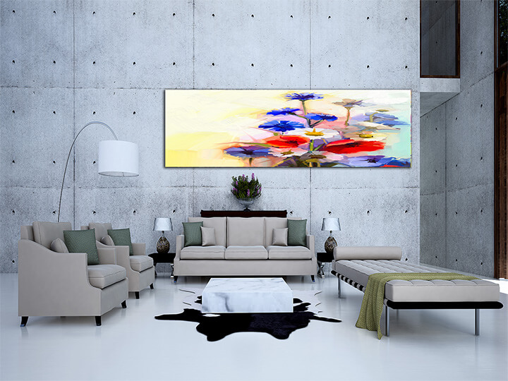 M3 0011 MP 0001 22744228 oil painting red poppy flowers blue cornflower and white daisy AOAY3573