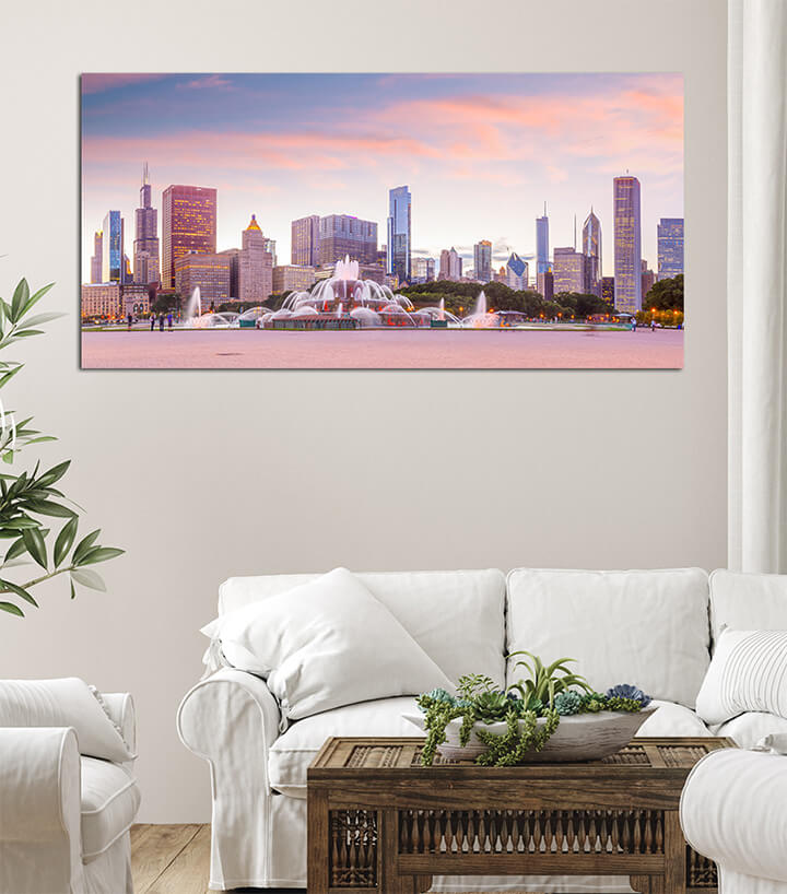 M4 0004 ML 0010 38466150 panorama of chicago skyline with skyscrapers at sunset AOAY3272