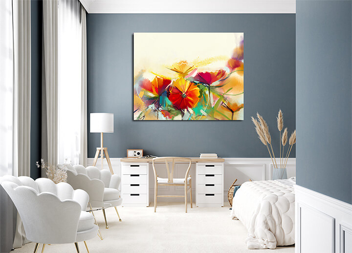 M4 0012 MP 0003 22743892 oil painting still life of yellow pink and red poppy AOAY3571