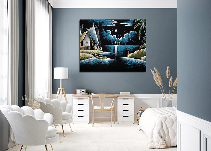 M4 0032 MP 0036 3736813 landscape of fishing village oil painting AOAY3541