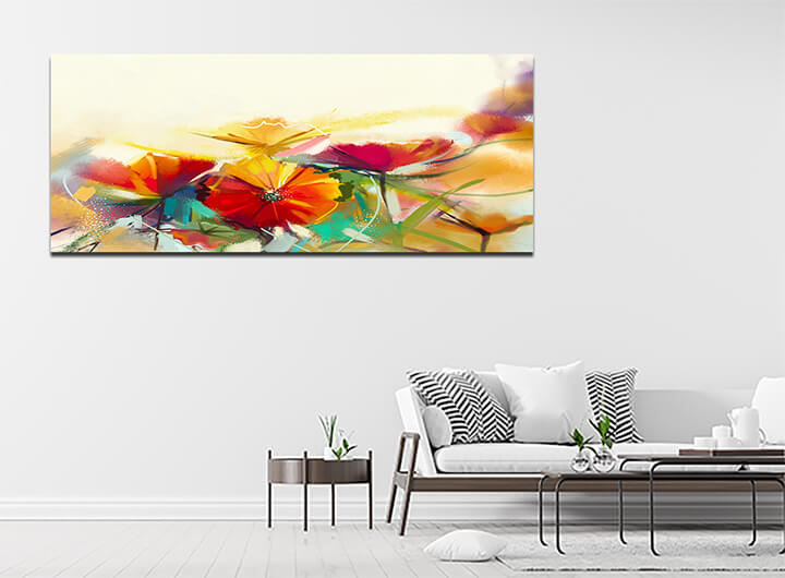M7 0007 MP 0003 22743892 oil painting still life of yellow pink and red poppy AOAY3571