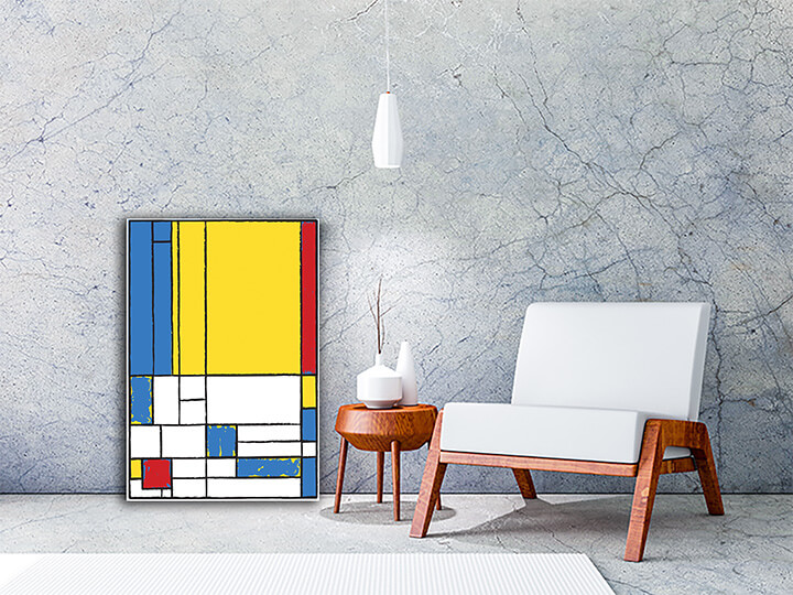 M1 0000 MP 0007 41319308 Cubist painting Yellow with Red AOAA3055