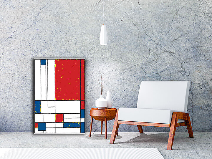 M1 0005 MP 0001 41319308 Cubist painting Main Red and Light Yellow AOAA3051