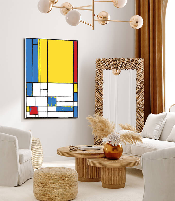 M3 0000 MP 0007 41319308 Cubist painting Yellow with Red AOAA3055