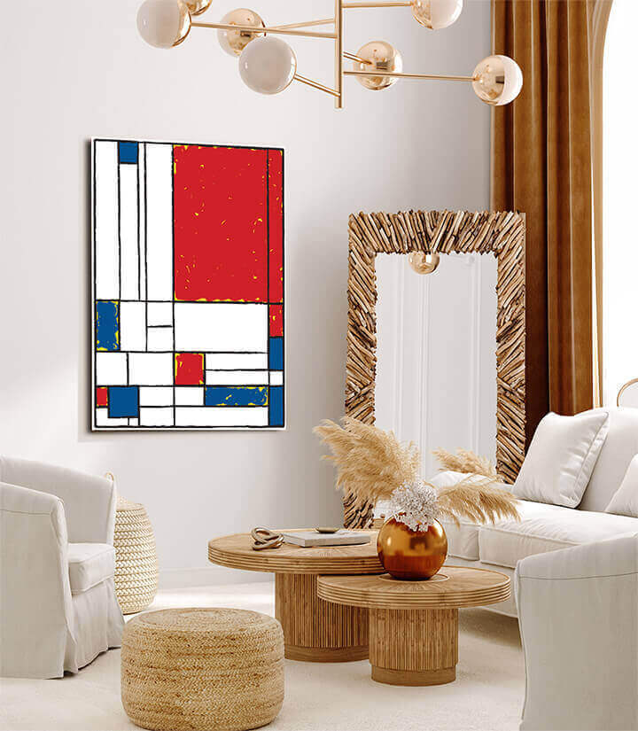 M3 0005 MP 0001 41319308 Cubist painting Main Red and Light Yellow AOAA3051